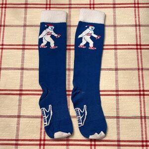 Blue and White Women's Novelty Socks